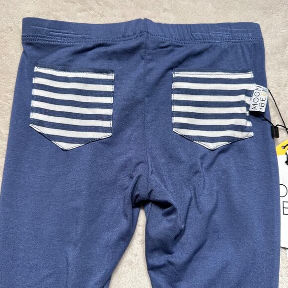 Moon and Beck Baby 6-12 Months Blue/White Stripe Signature Leggings New - Picture 5 of 8